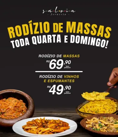 Rodizio de massas e vinhos